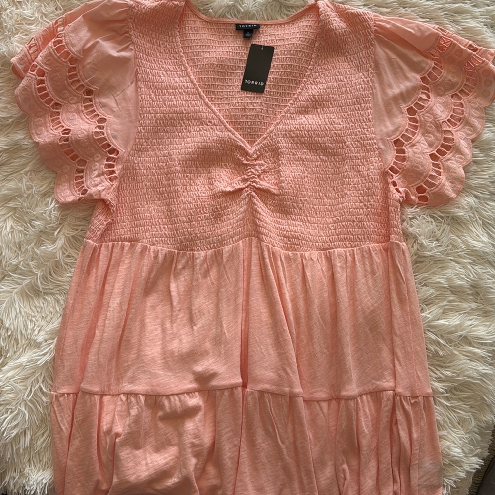 NWT TORRID size 3X pink short sleeve top
